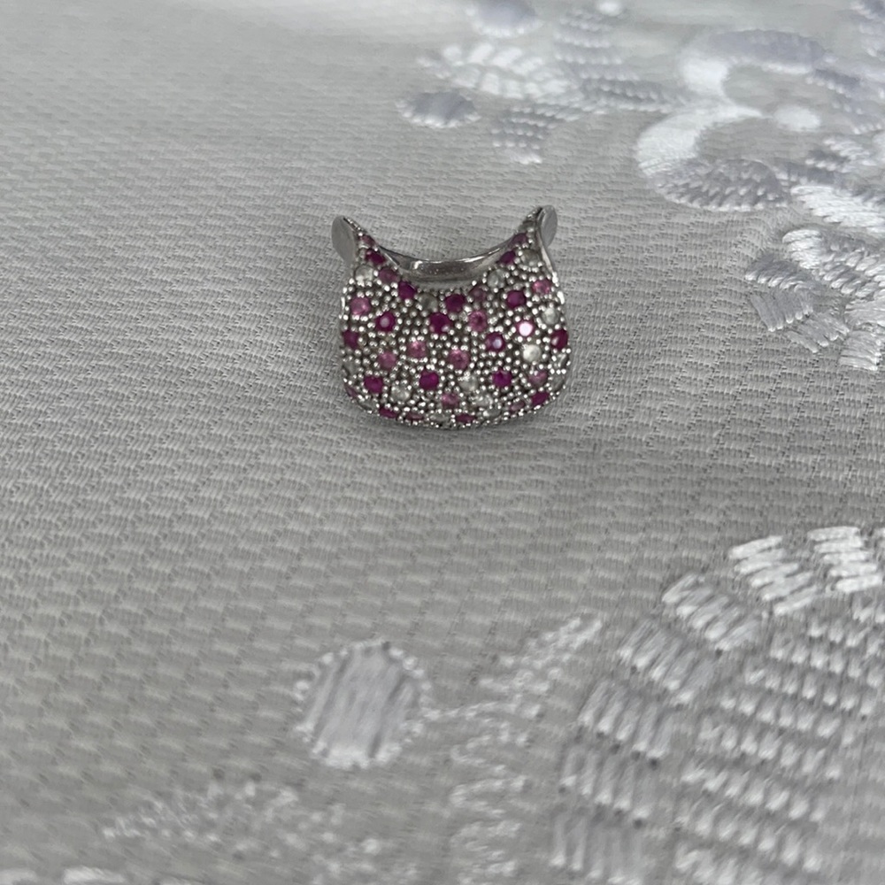 Topaz, ruby, pink sapphire ring